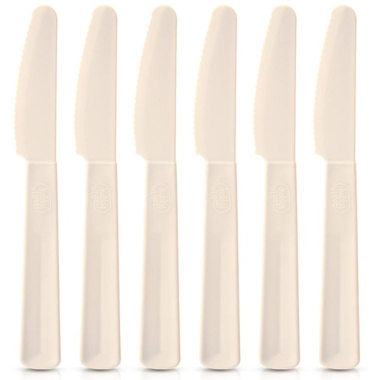 Orion, Sandy, noże stołowe, plastikowe, kremowe, 6 szt.