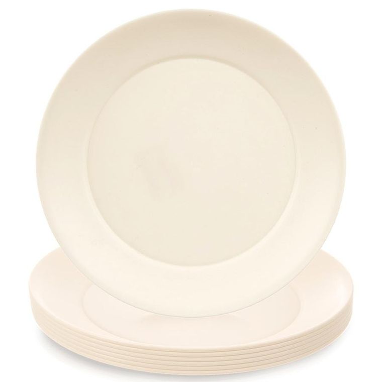 Orion, Sandy, talerze deserowe, plastikowe, kremowe, 20,5 cm, 6 szt.