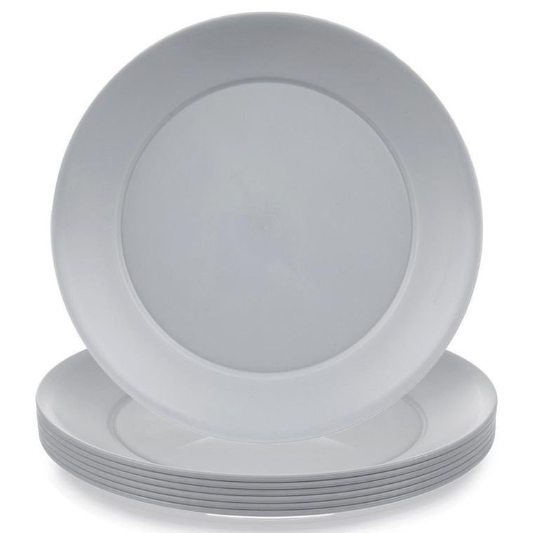 Orion, Sandy, talerze deserowe, plastikowe, szare, 20,5 cm, 6 szt.
