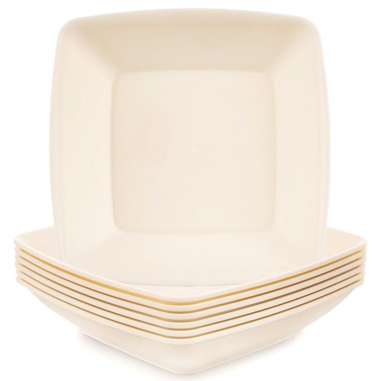 Orion, Sandy, talerze obiadowe, głębokie, plastikowe, kremowe, 17,5 cm, 500 ml, 6 szt.