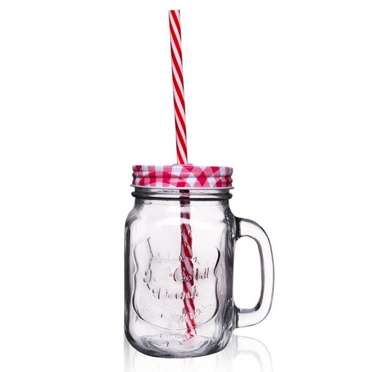 Orion, słoik z uchem i słomką, 0,45 l