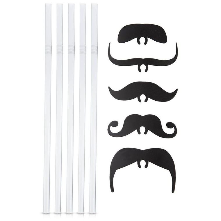 Orion, słomki do napojów, łamane z wąsami, 5 szt.