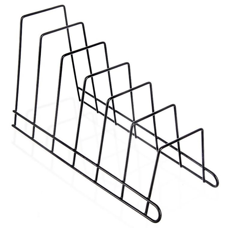 Orion, stojak na pokrywki i talerze, metalowy, czarny, Radka, 34.5-14-19 cm