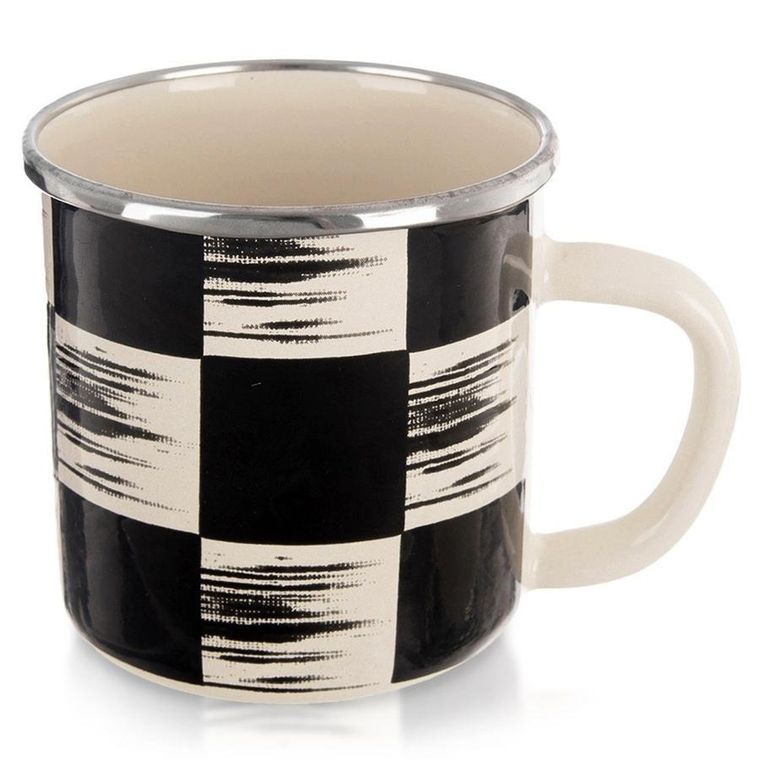 Orion, Szachownica, kubek emaliowany, 400 ml