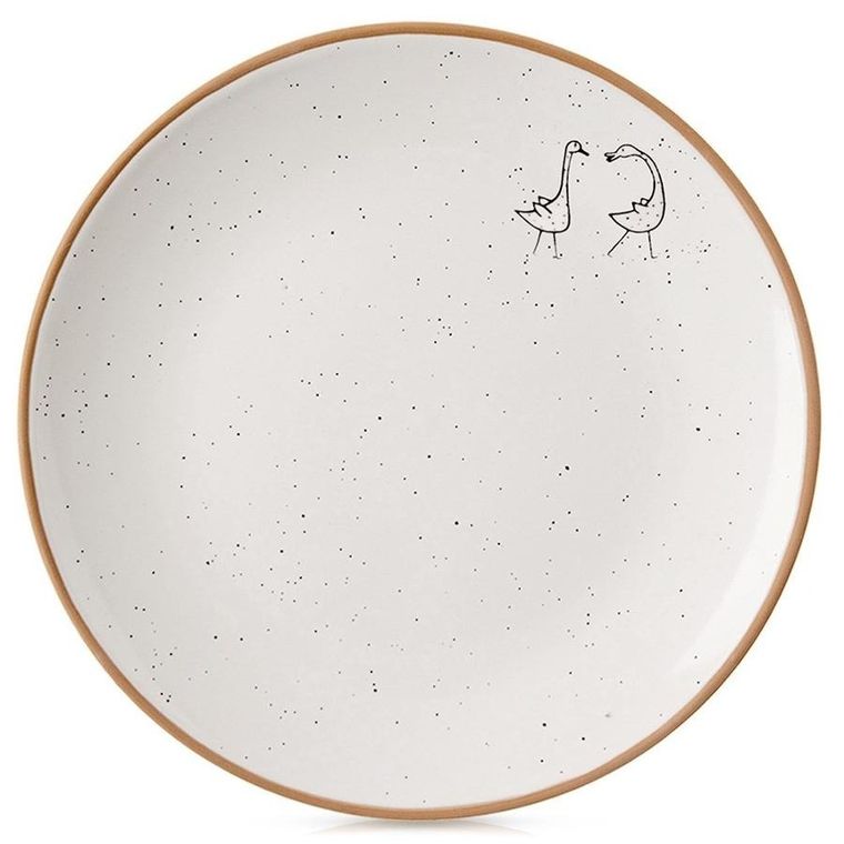 Orion, talerz deserowy ceramiczny, beżowy, 20 cm