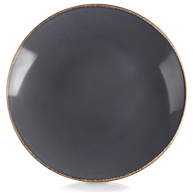 Orion, talerz obiadowy, płytki, ceramiczny, szary, glaze, 27 cm