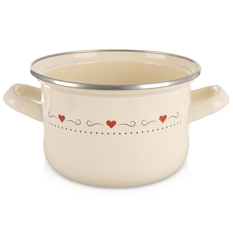 Orion, Tonca, garnek emaliowany, kremowy, 16 cm, 1,4 l