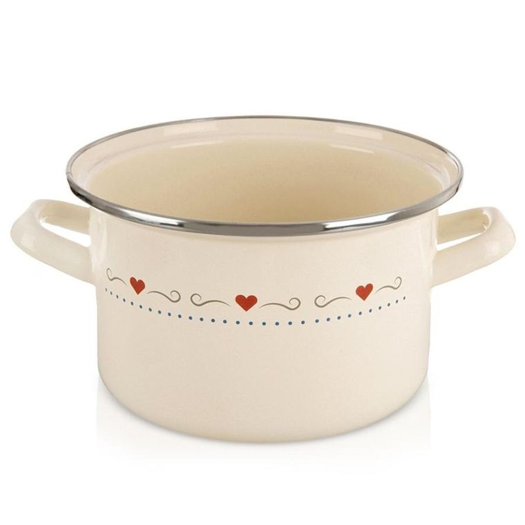 Orion, Tonca, garnek emaliowany, kremowy, 18 cm, 2 l