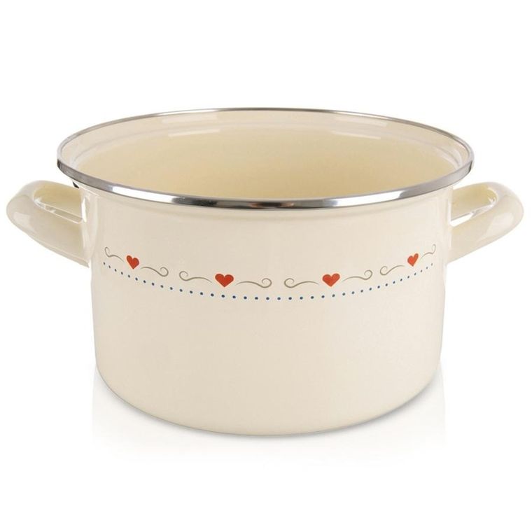 Orion, Tonca, garnek emaliowany, kremowy, 22 cm, 4 l