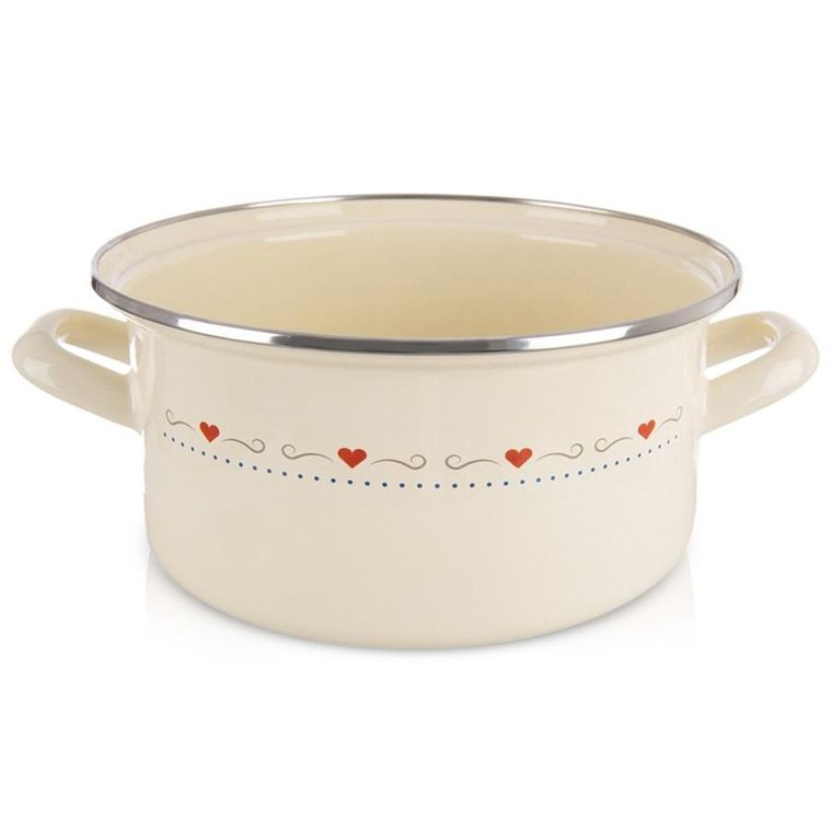 Orion, Tonca, garnek emaliowany, kremowy, 24 cm, 4 l