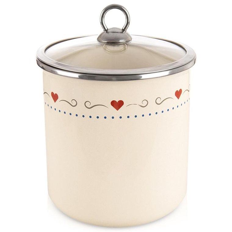 Orion, Tonca, pojemnik na żywność emaliowany z pokrywką szklaną, 1,4 l