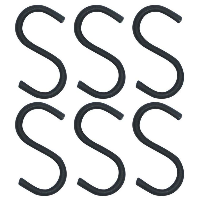 Orion, wieszak czarny na reling, 7,5 cm, 6 szt.