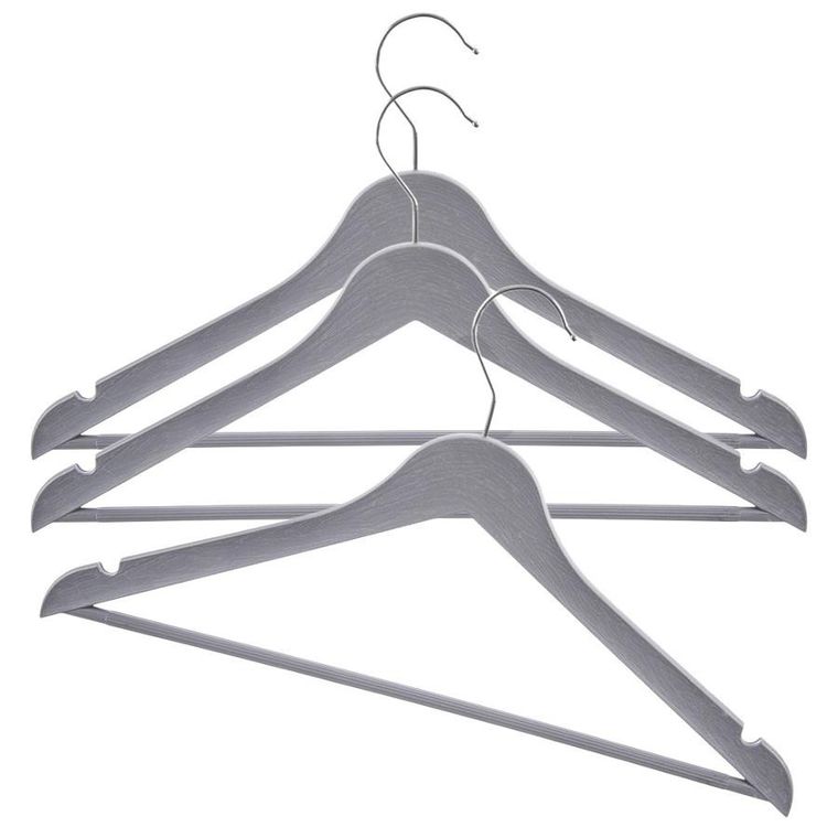 Orion, wieszaki na ubrania, szare obrotowe, 42,5-24 cm, 3 szt.
