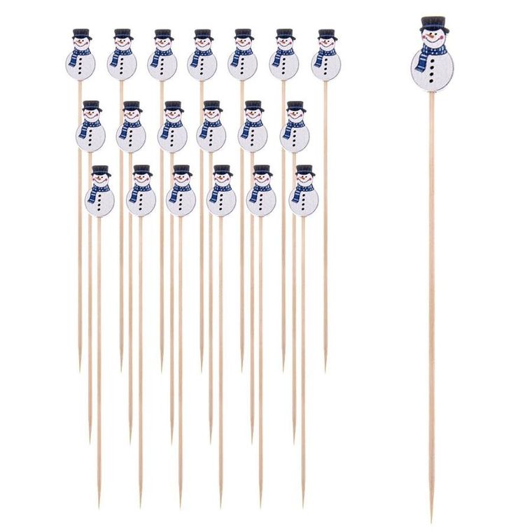 Orion, wykałaczki do przekąsek, bambusowe, bałwan, 13 cm, 20 szt.