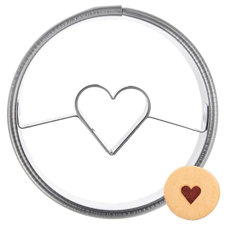 Orion, wykrawacz do ciastek, stalowy, koło serce, 4.5 cm