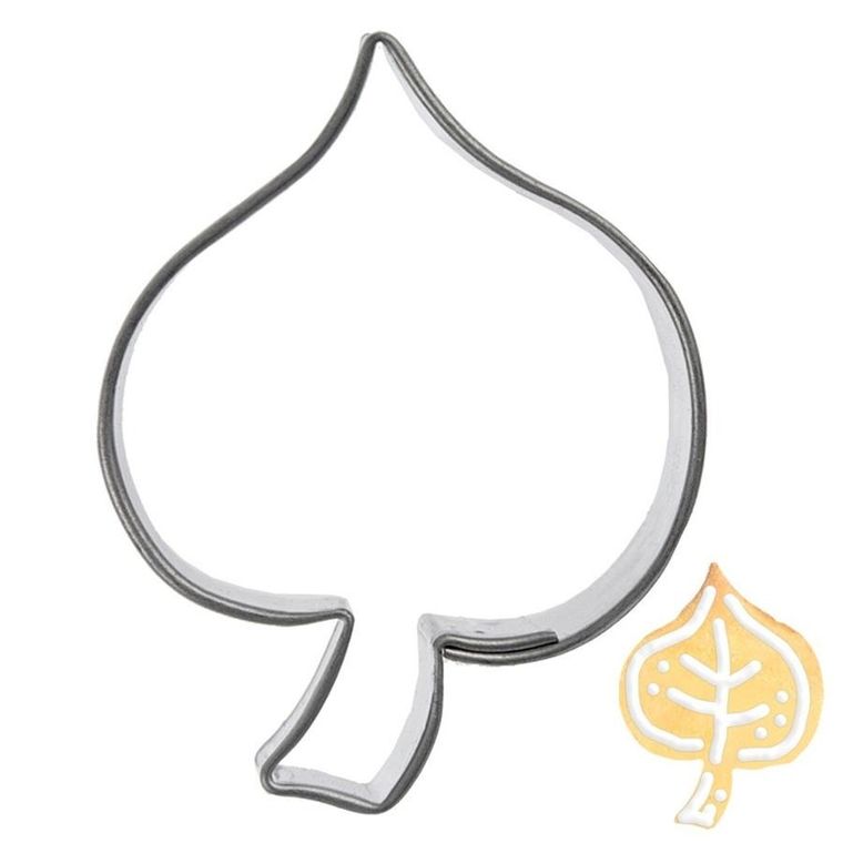 Orion, wykrawacz do ciastek, stalowy, liść, 4 cm