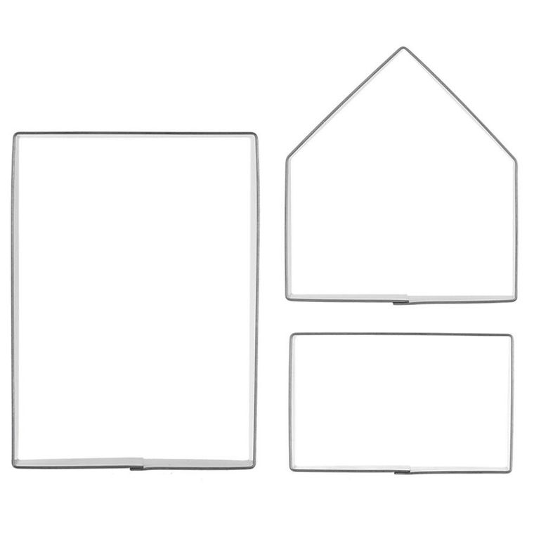 Orion, wykrawacze do ciastek, stalowe, domek z piernika, 3 szt.