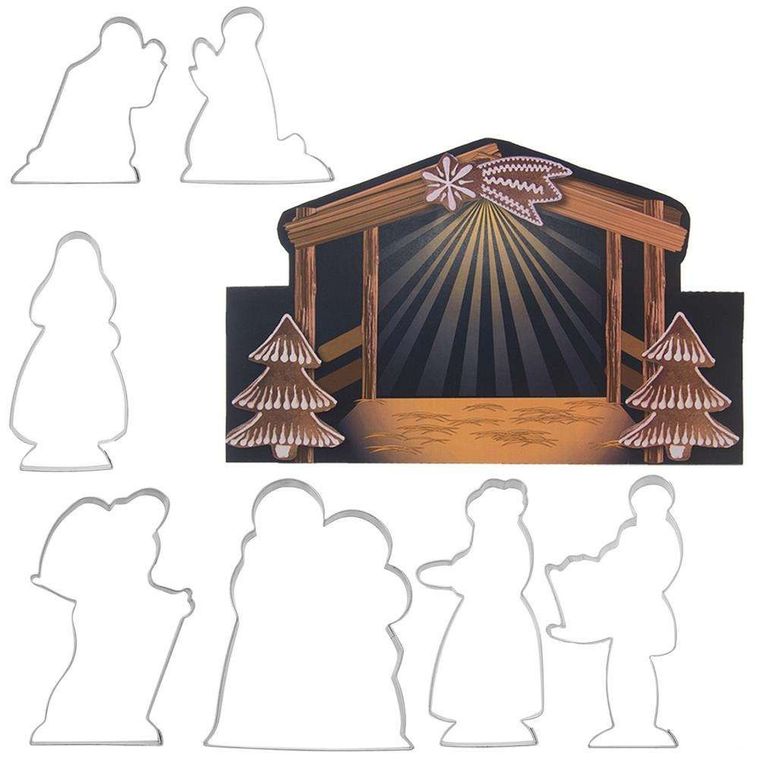 Orion, wykrawacze świąteczne, szopka, 7 szt.
