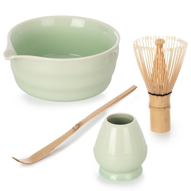 Orion, zestaw do matchy, ceramiczny, bambusowy, 4 elementy