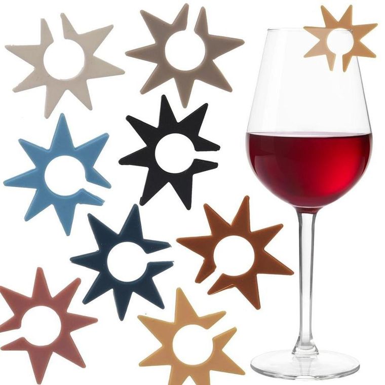 Orion, znaczniki na szklanki, kolorowe gwiazdy, 8 szt.