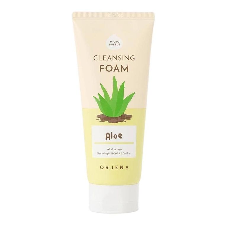 Orjena, Cleansing Foam, kojąco-nawilżająca pianka do mycia twarzy, Aloe, 180 ml
