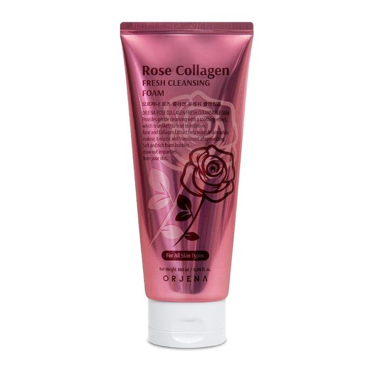 Orjena, Rose Collagen Foam, pianka do mycia twarzy, 180 ml