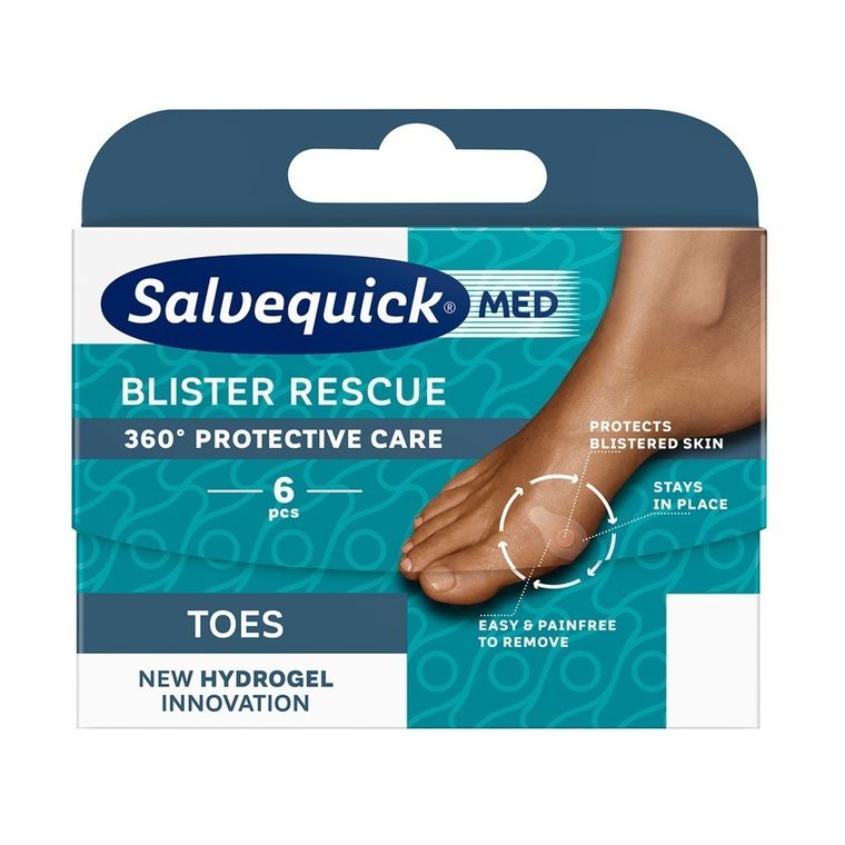 Orkla Care, Blister Rescue Toes, hydrożelowe plastry na pęcherze na palcach, 6 szt.