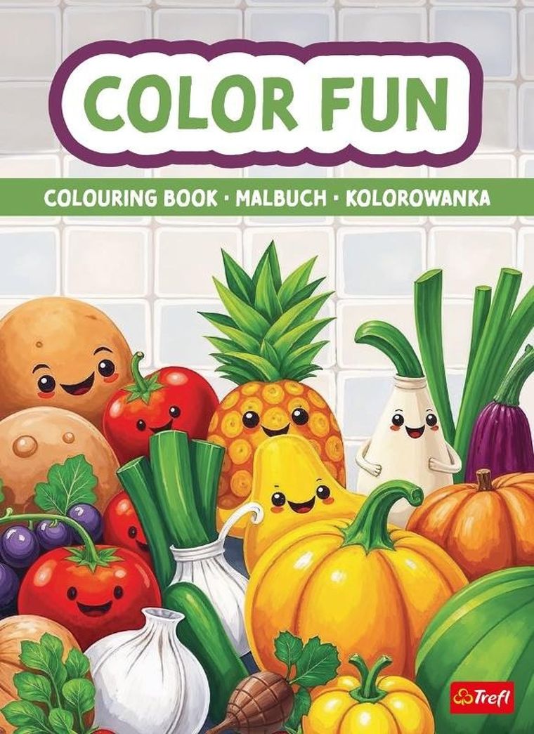 Owoce i warzywa. Kolorowanka. Malbuch. Colouring book