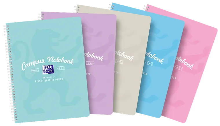 Oxford, Campus, kołozeszyt A4, 80 kartek, kratka, Pastel, 1 szt.