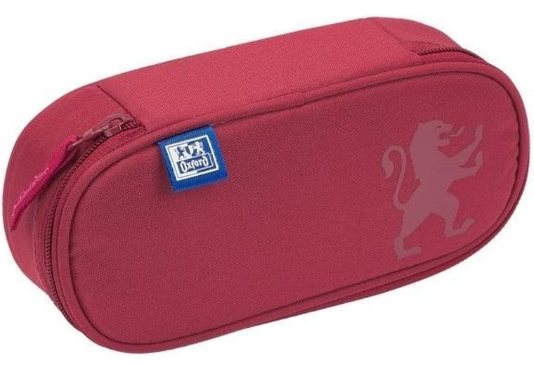 Oxford, Flowers, piórnik, owalny, żurawinowy