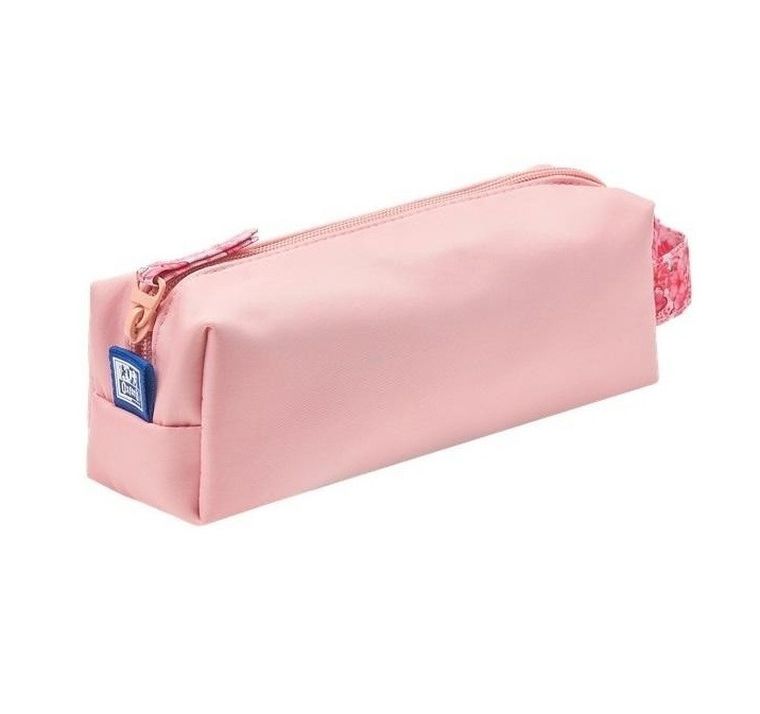 Oxford, Flowers, piórnik saszetka, jasnopomarańczowa