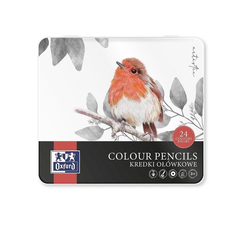 Oxford, kredki ołówkowe, Metal Box, 24 kolory