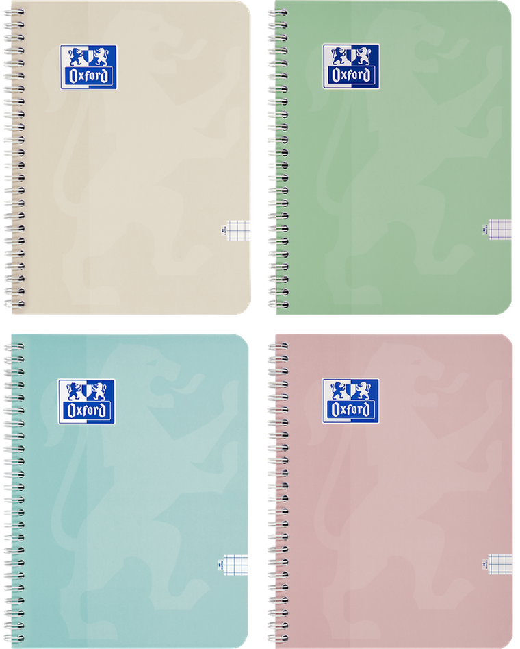 Oxford, Touch, kołozeszyt, A5, 80 kartek, kratka, pastel, 1 szt.