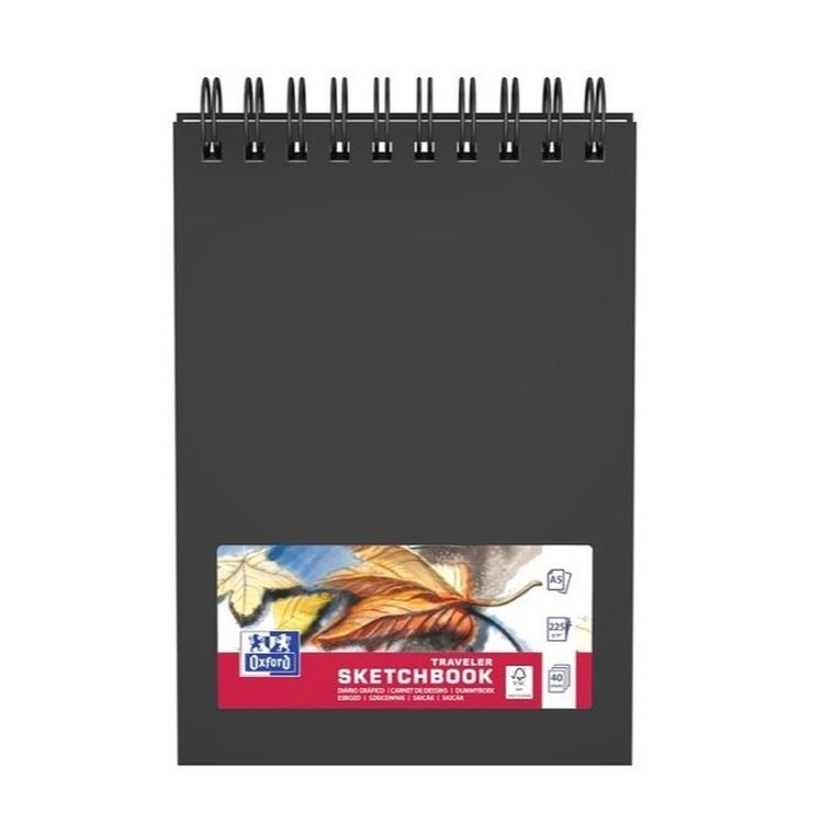 Oxford, Traveller, szkicownik, A5, czarny