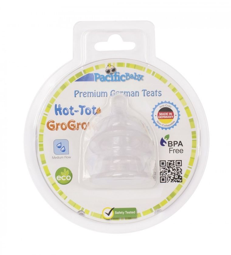 Pacific Baby, smoczki do butelki, średni przepływ, 3m+, 2 szt.