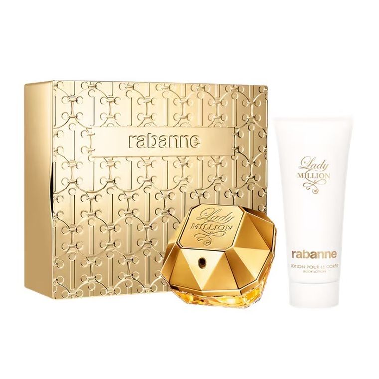 Paco Rabanne, Lady Million, zestaw woda perfumowana spray, 80 ml + balsam do ciała, 100 ml