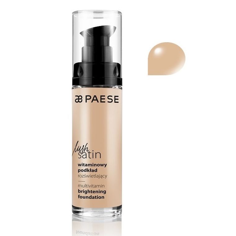 PAESE, Lush Satin, witaminowy podkład rozświetlający, 32 Naturalny, 30 ml
