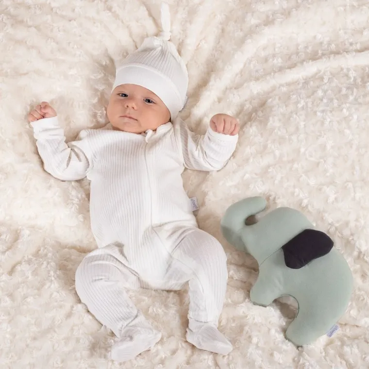 Pajac chłopięcy, prążkowany, ecru, Nicol