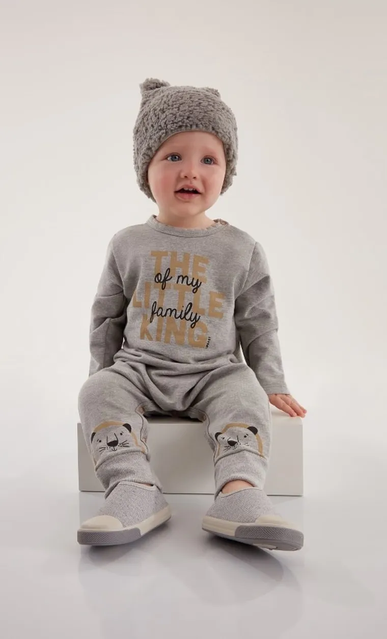 Pajac chłopięcy, szary, Up Baby