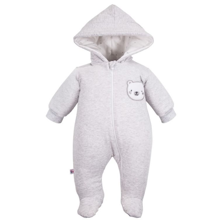 Pajac chłopięcy z kapturem, szary, Eevi