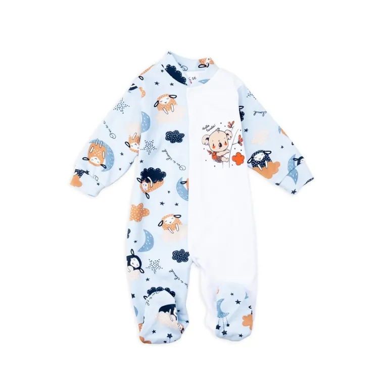 Pajac dziecięcy, biało-niebieski, Tup Tup