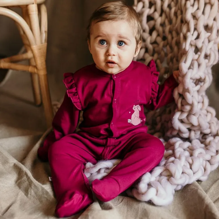 Pajac dziewczęcy, bordowy, Bloom, Eevi