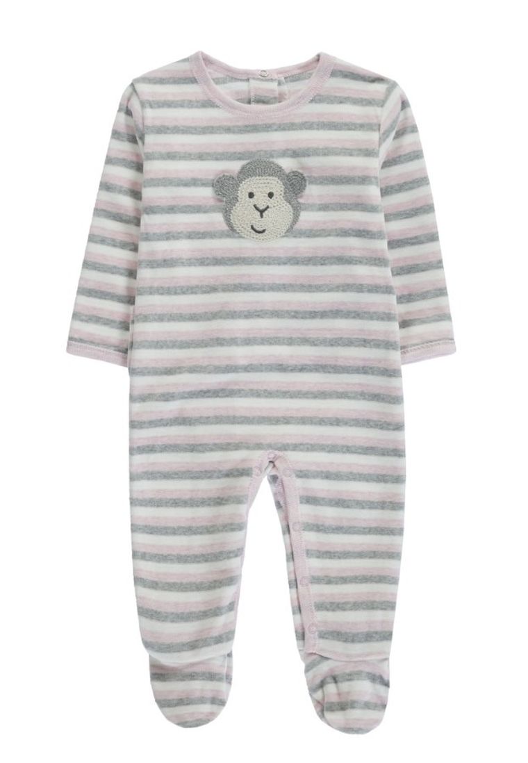 Pajac dziewczęcy, różowo-szary, Bellybutton