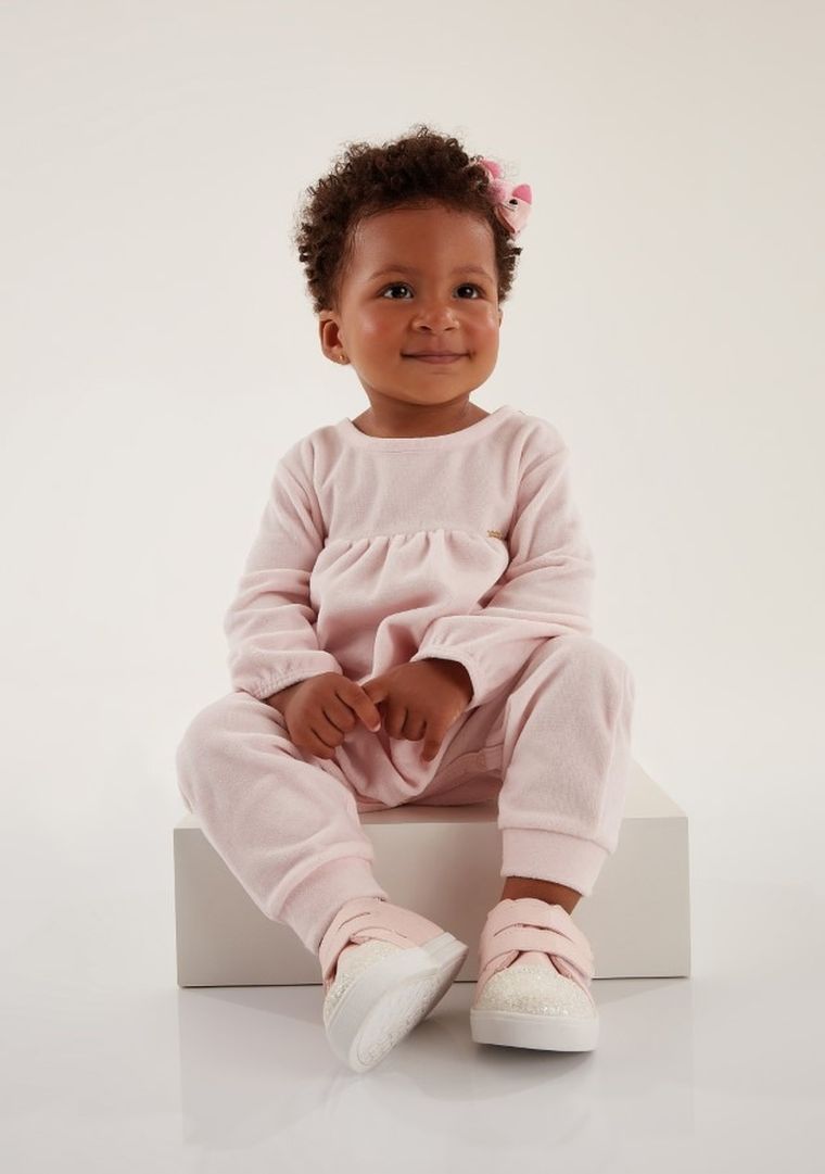 Pajac dziewczęcy, różowy, Up Baby