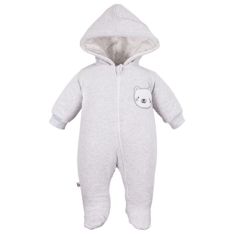 Pajac dziewczęcy z kapturem, szary, Eevi