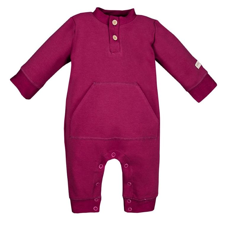 Pajac niemowlęcy, bordowy, kangurek, Eevi