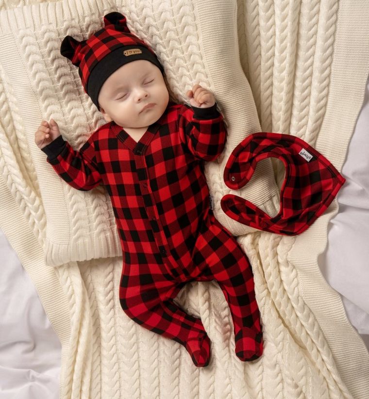 Pajac niemowlęcy, czerwono-czarny, Nicol