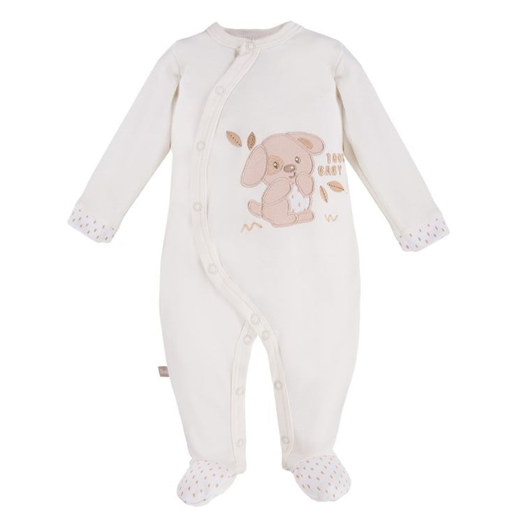 Pajac niemowlęcy, ecru, piesek, Eevi