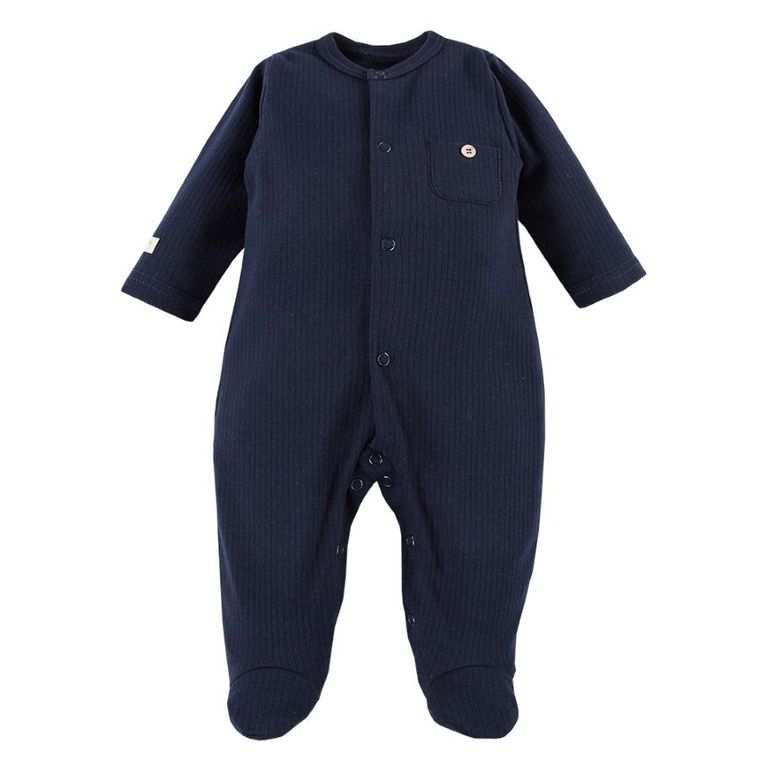 Pajac niemowlęcy, granatowy, kieszonka, Eevi