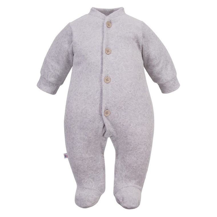 Pajac niemowlęcy, welurowy, szary, Eevi